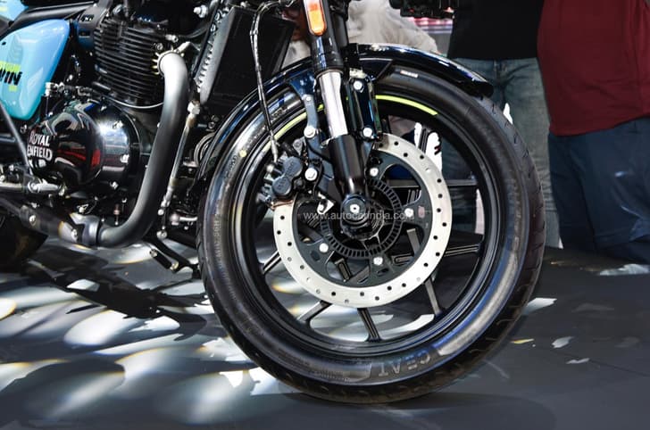 It gets different wheels and tyres compared to the Super Meteor.